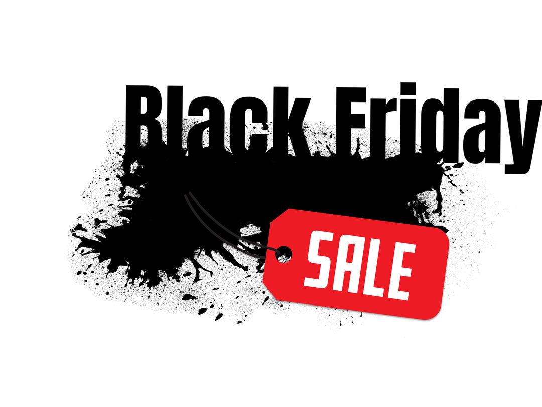 Bold Black Friday Sale Banner with Splash Ink Background