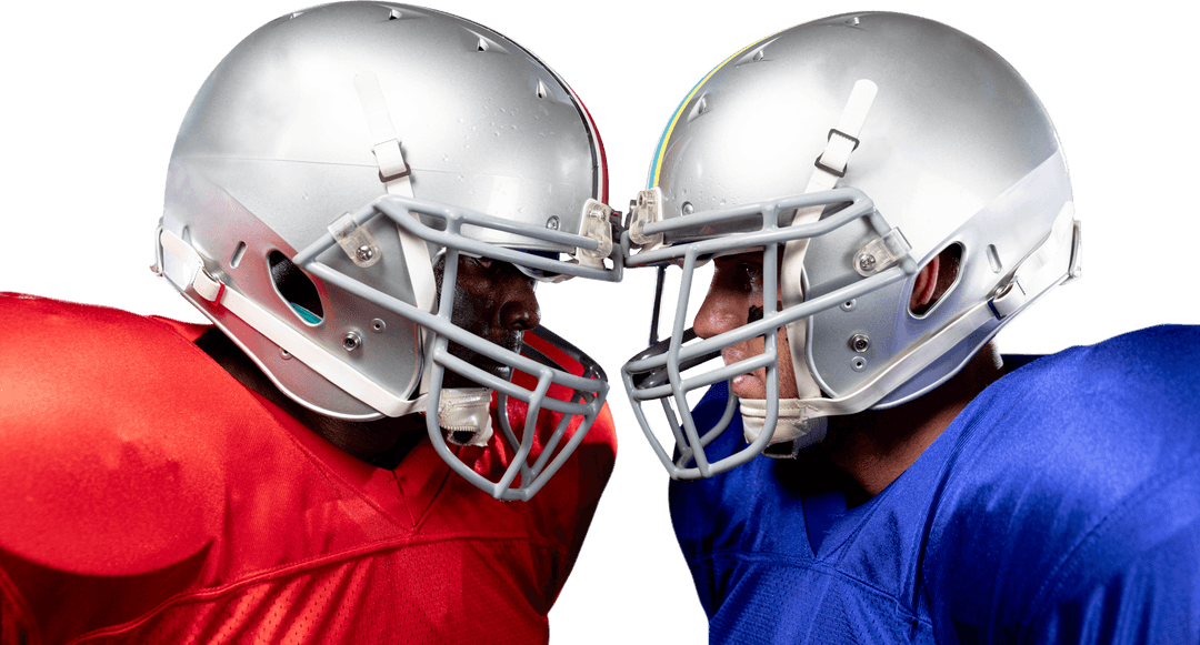 Transparent Football Players Confronting Each Other