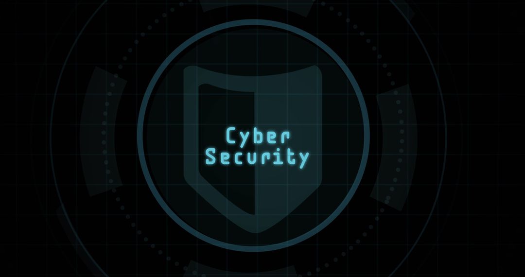 Abstract Cybersecurity Protection Shield Icon in Digital Grid