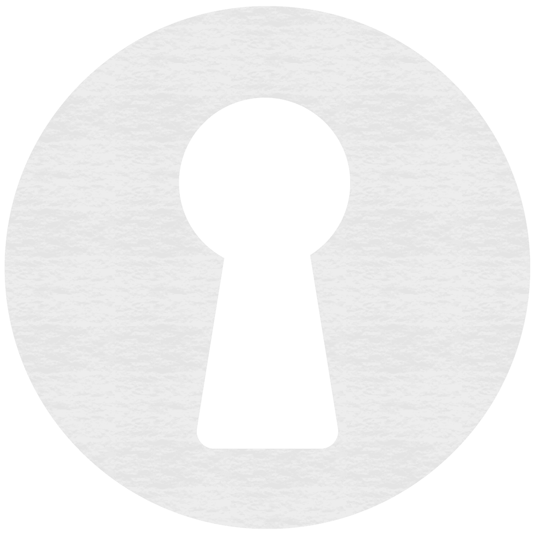 Transparent White Keyhole Icon on Clear Background