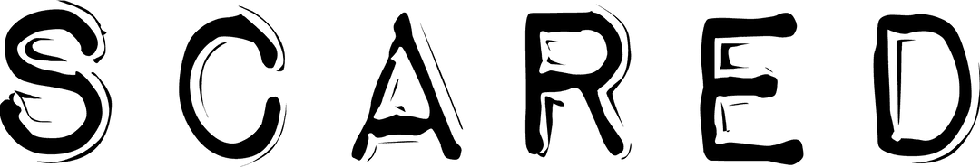 Black Scared Text Transparent Background Emotion Message