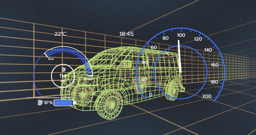 Electric Van Digital Dashboard Concept Display