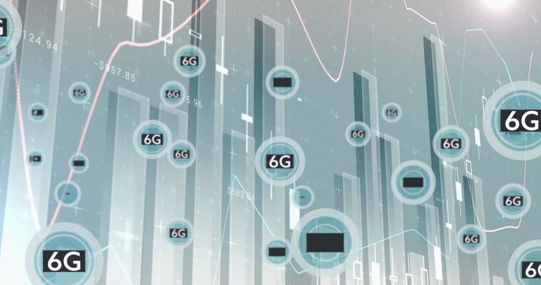 6G Network Concept with Data Visualizations