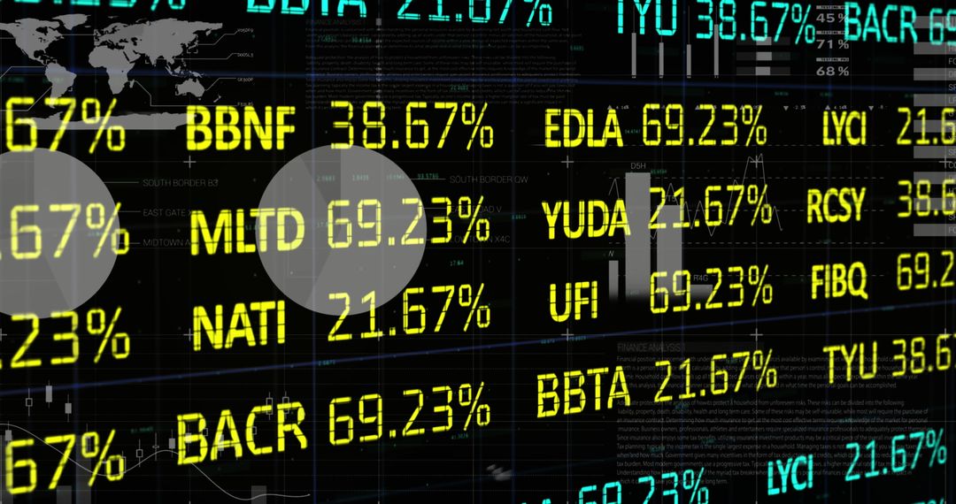 Digital Stock Market Data with Global Interface Overlay