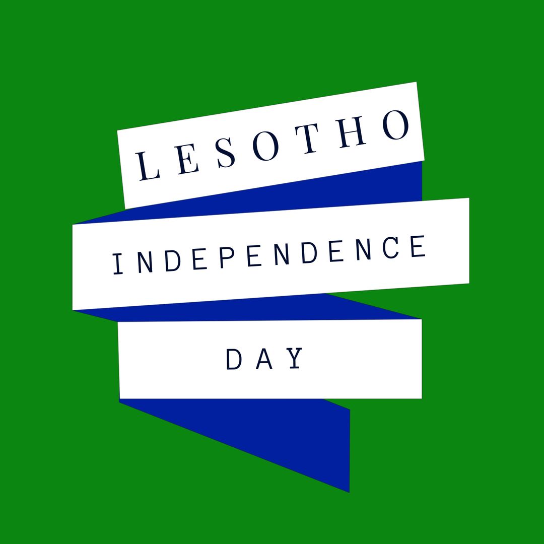 Lesotho Independence Day Celebration Design on Green Background