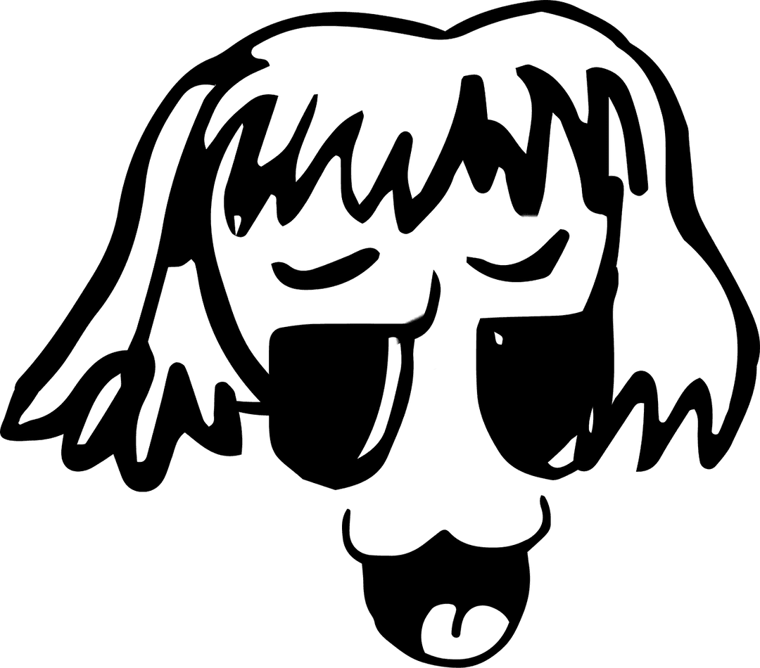 Transparent Vector Line Art Illustration of Girl Face