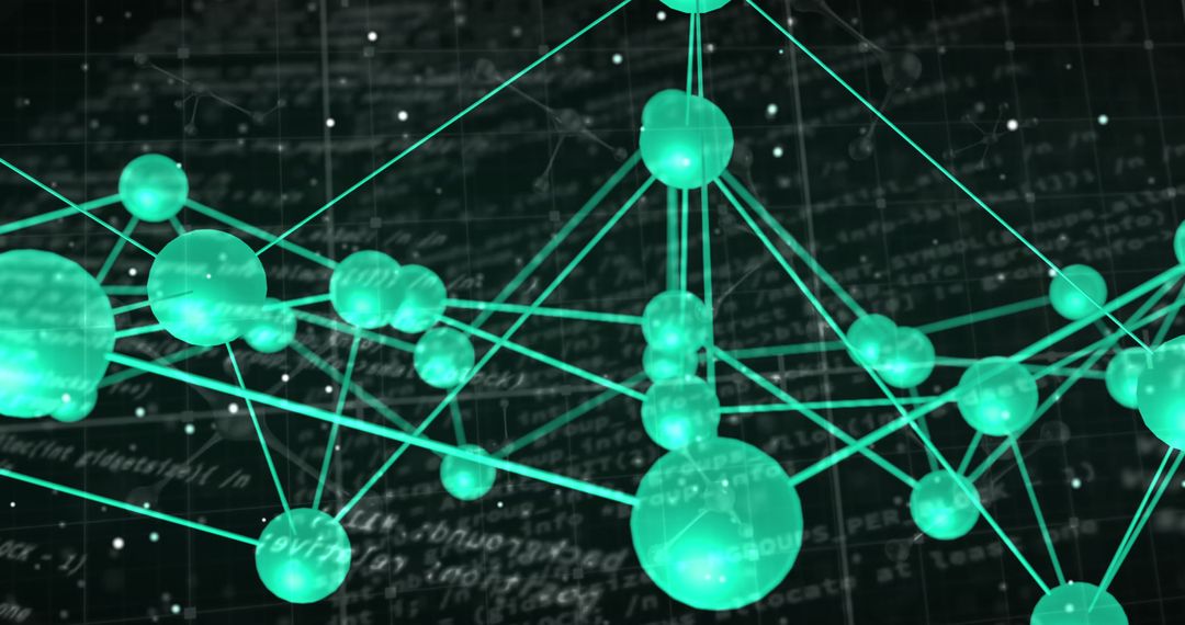 Digital Network with Connected Spheres and Data Lines