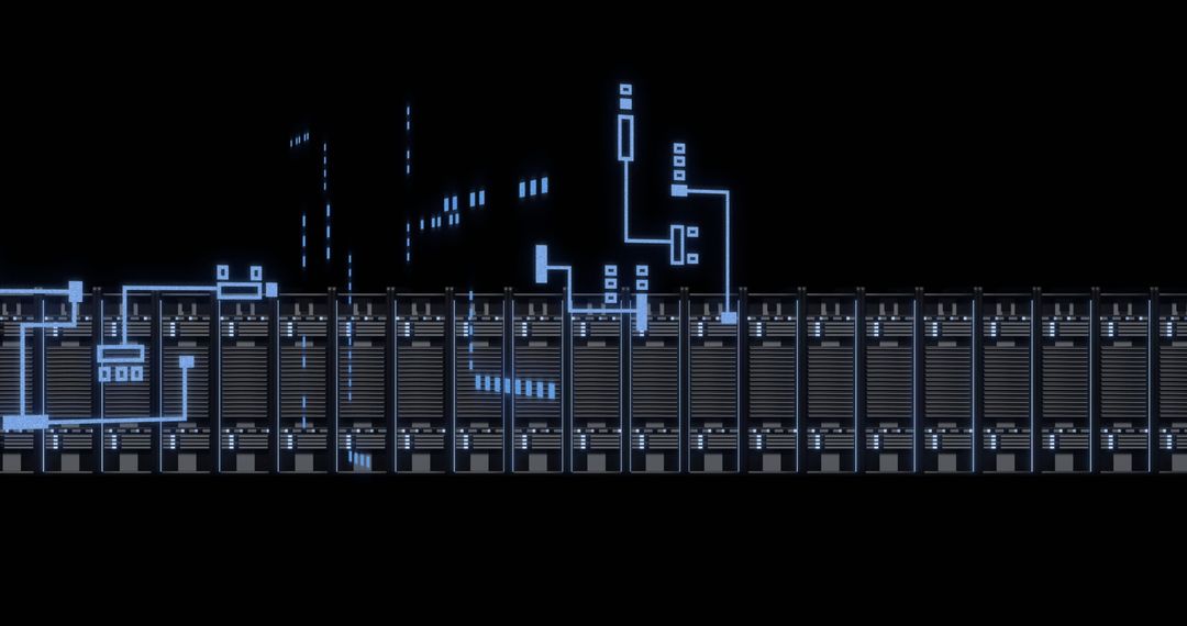 Digital Circuit Board Overlay on Data Servers Global Connectivity Concept