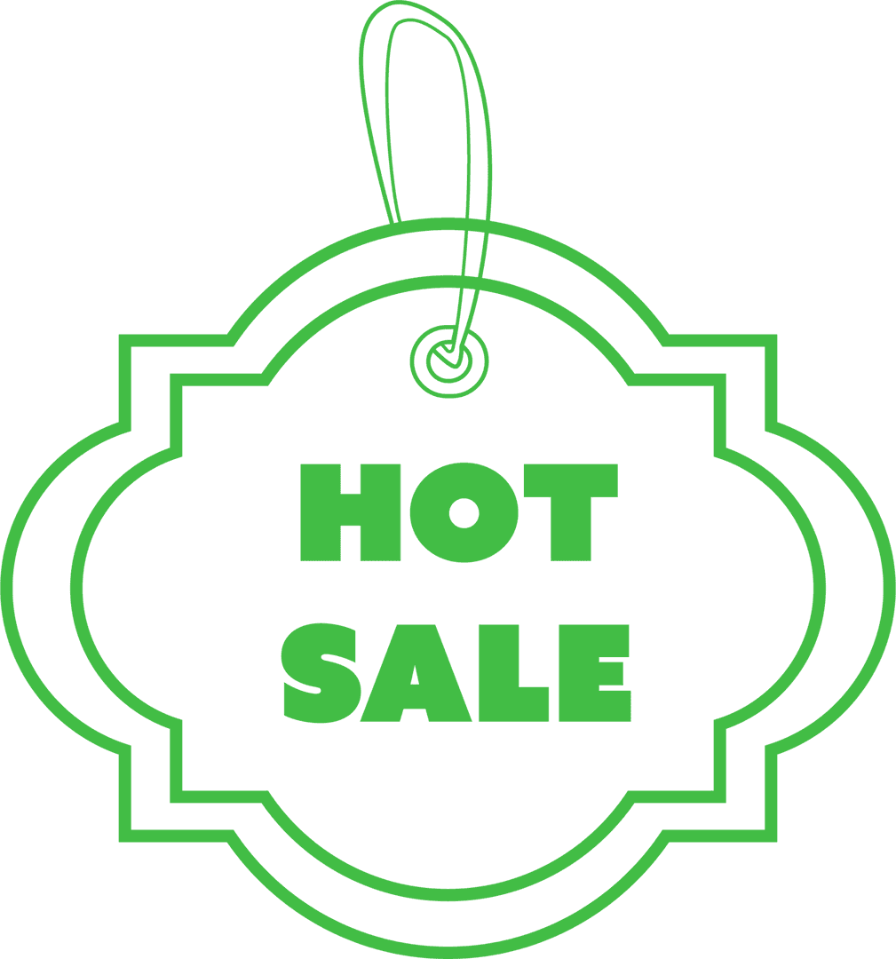 Green Hot Sale Tag Transparent Background Digital Illustration