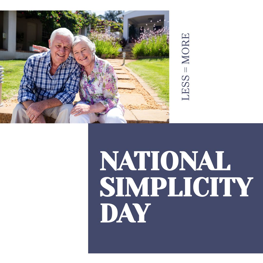 Senior Couple Celebrating National Simplicity Day in Garden
