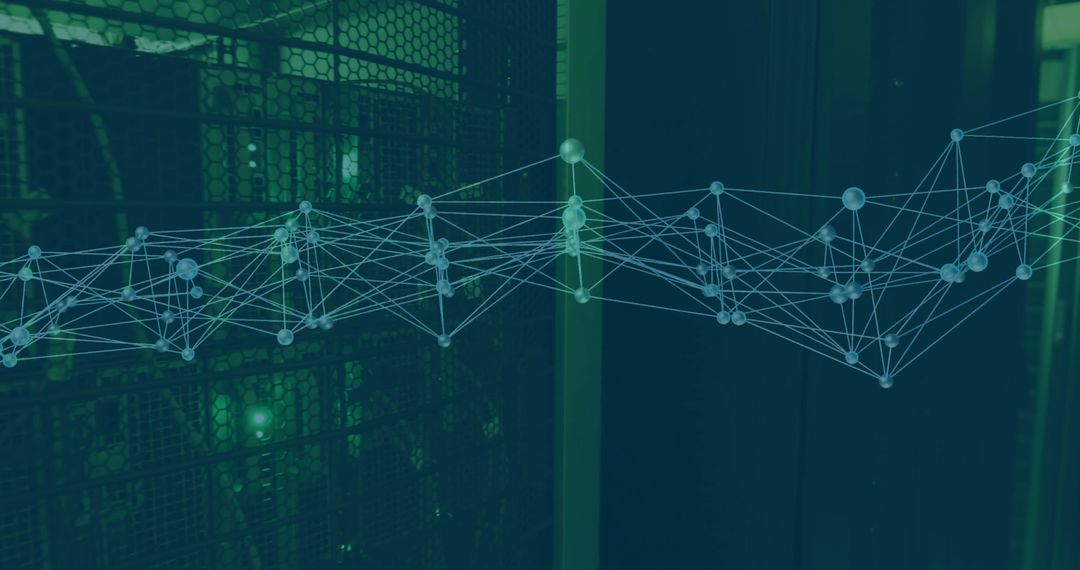 Abstract Digital Connections in Server Room Environment