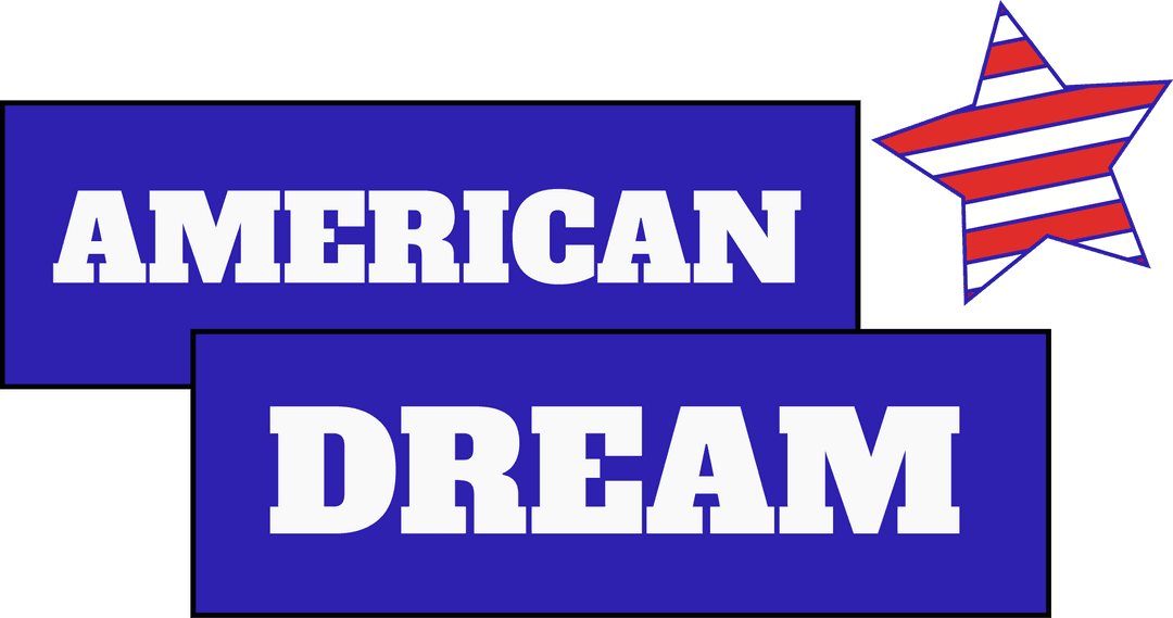 American Dream Panels with Patriotic Star on Transparent Background