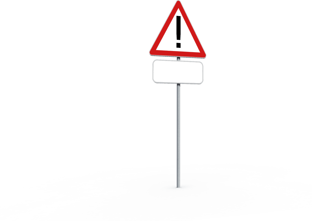 Transparent Warning Road Sign with Exclamation Mark for Design