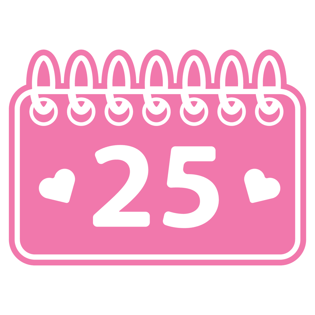 Pink Calendar Icon Love Concept with Transparent Background