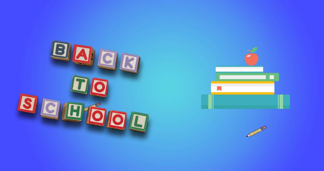 Colorful Back to School Blocks with Book Illustrations