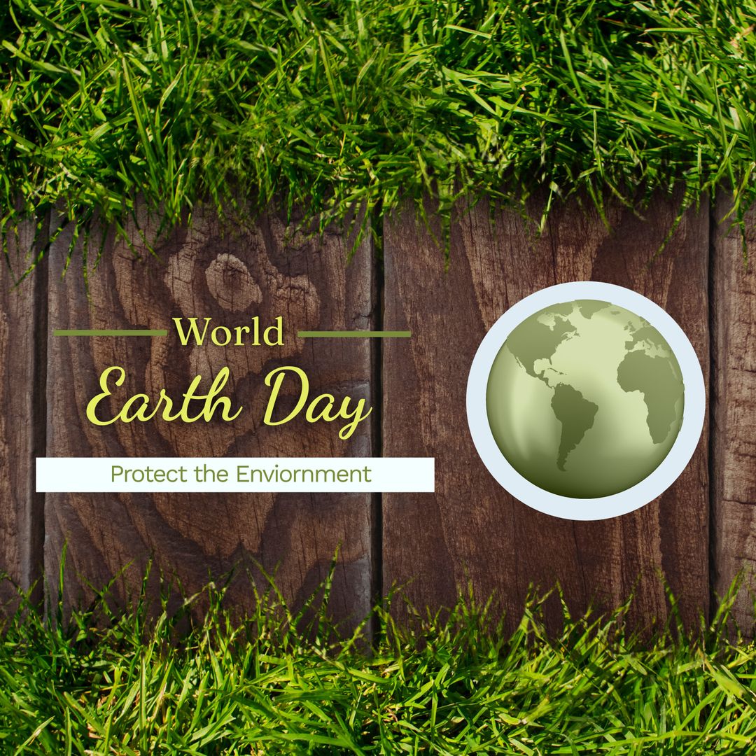 Earth Day Celebration with Globe and Grass Theme