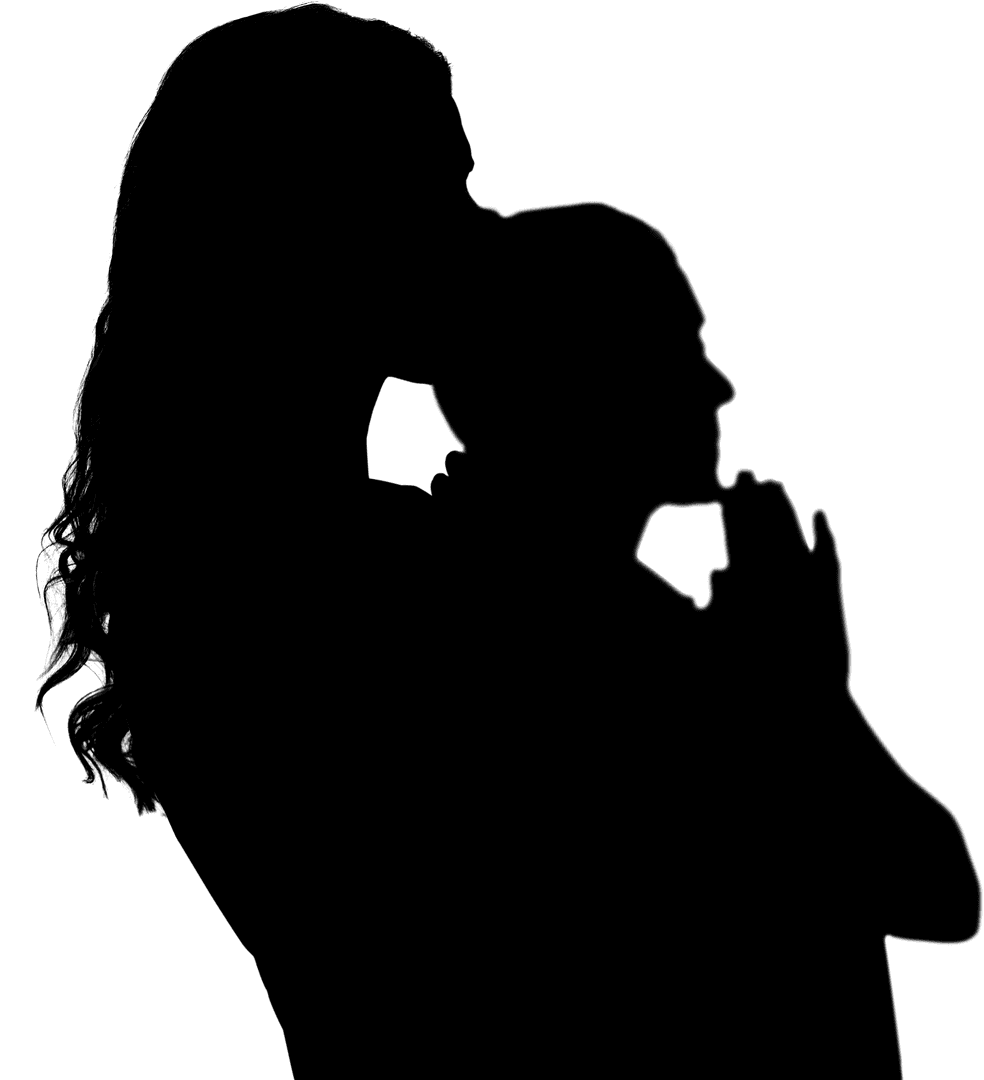 Transparent Silhouette of Woman with Dynamic Pose