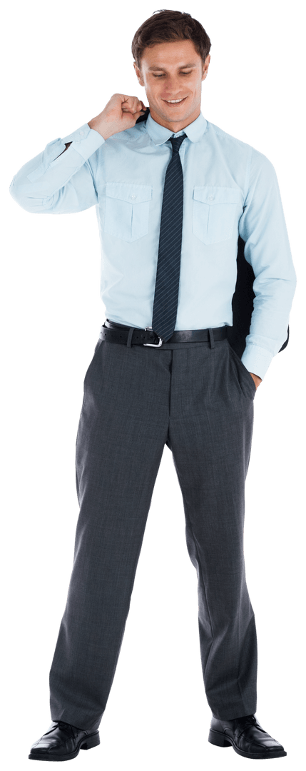 Transparent Background Smiling Businessman with Jacket