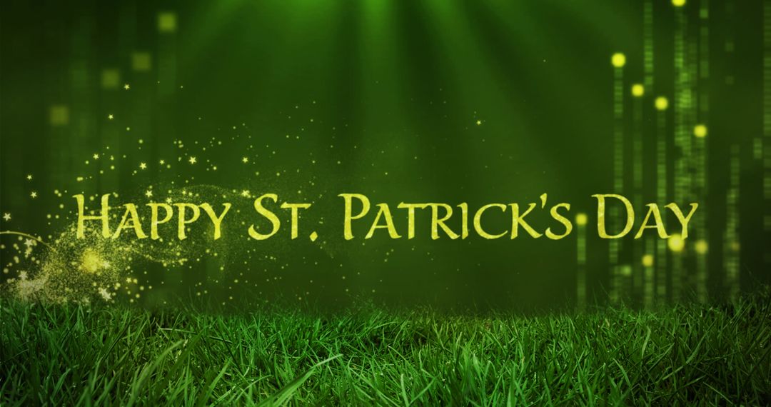 St. Patrick's Day Greeting on Shimmering Green Background