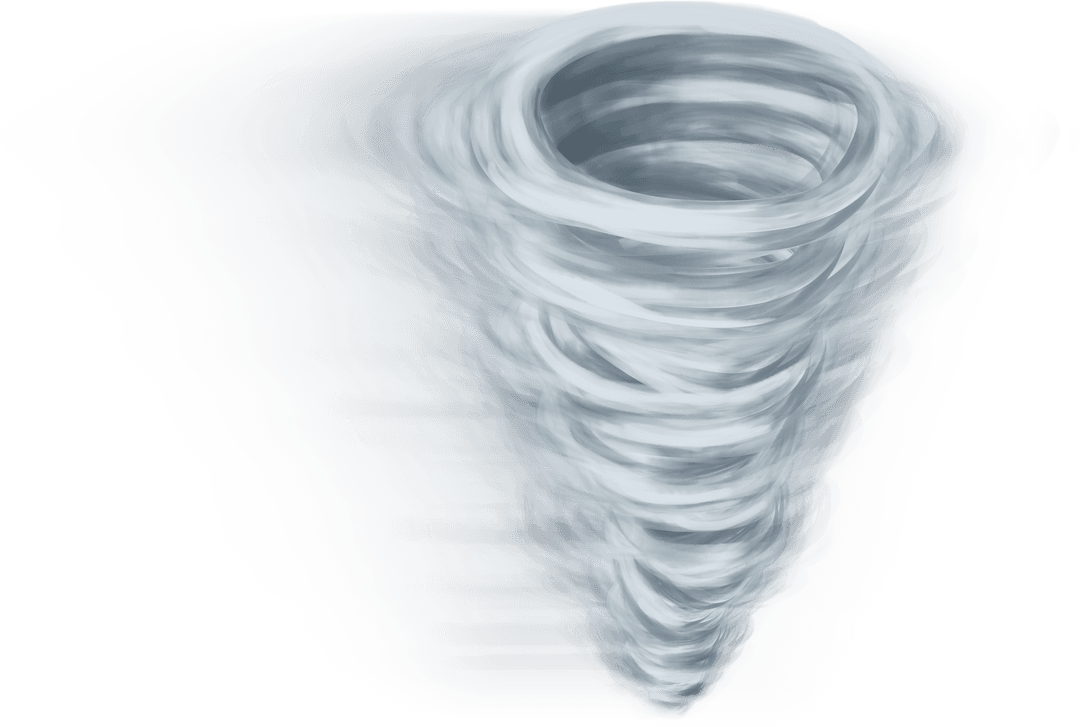 Digital Illustration of Whirlwind with Transparent Background