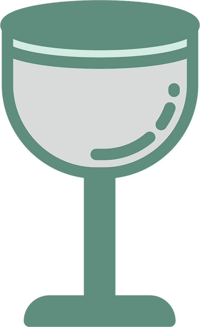 Minimalist Wine Glass Icon on Transparent Background