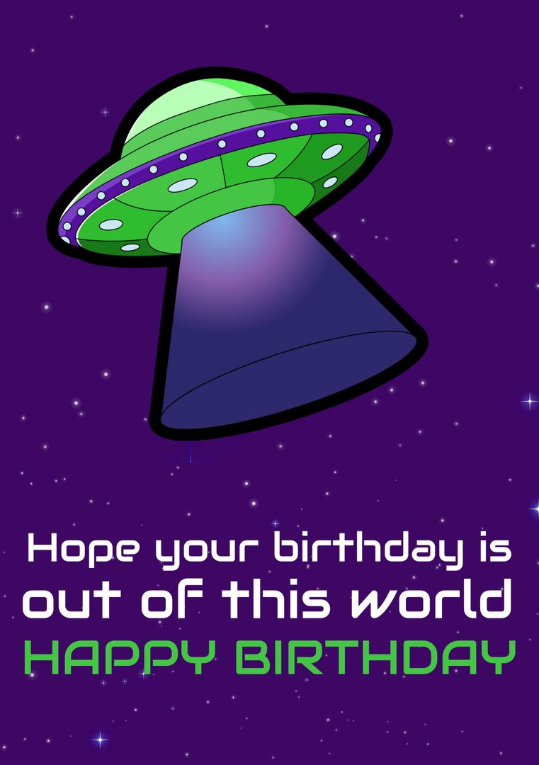 UFO Themed Birthday Decor with Space and Sci-Fi Elements - Download Free Stock Templates Pikwizard.com