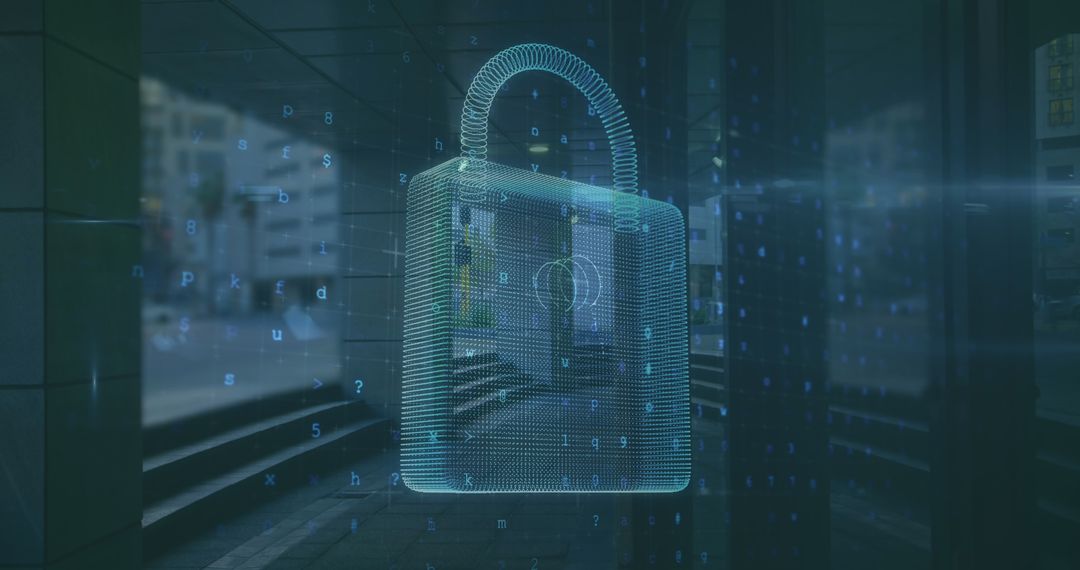 Digital Cybersecurity Lock Symbolizing Data Protection