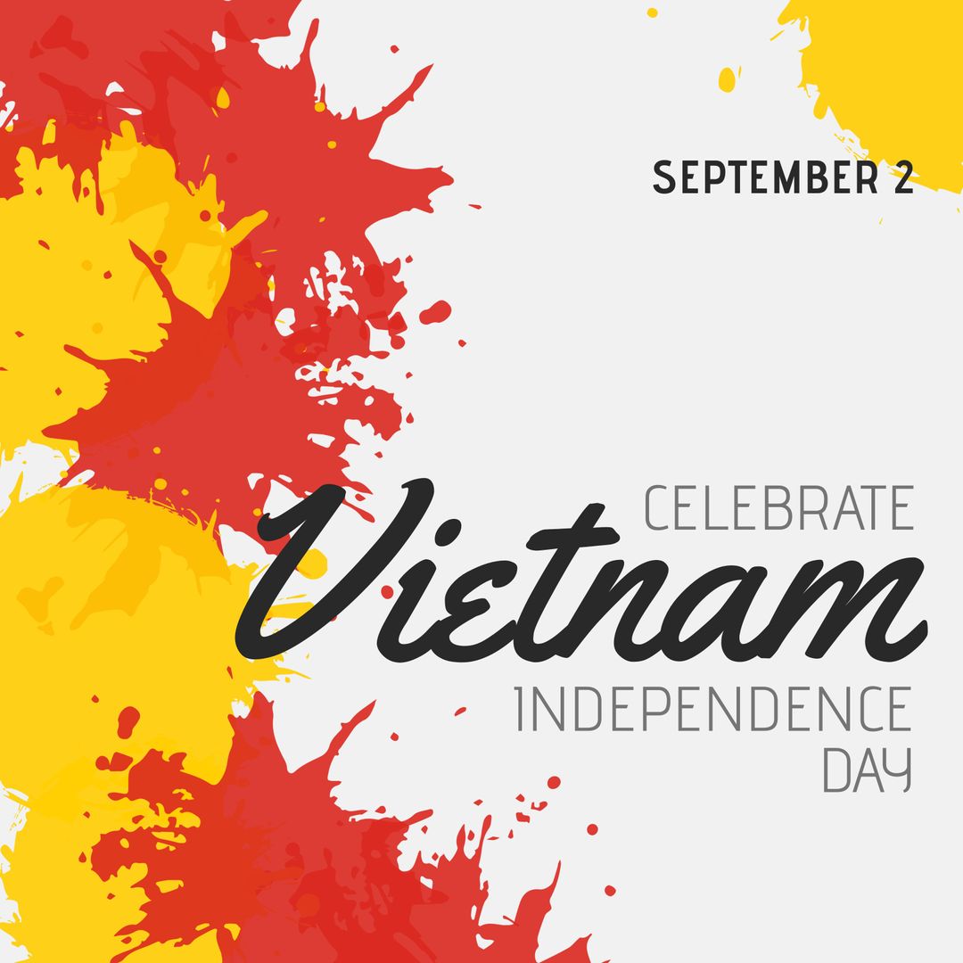 Vietnam Independence Day Celebration Poster with Red and Yellow Design