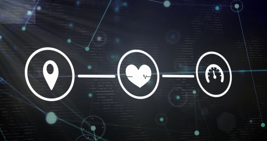 Abstract Digital Icons Representing Connectivity and Technology