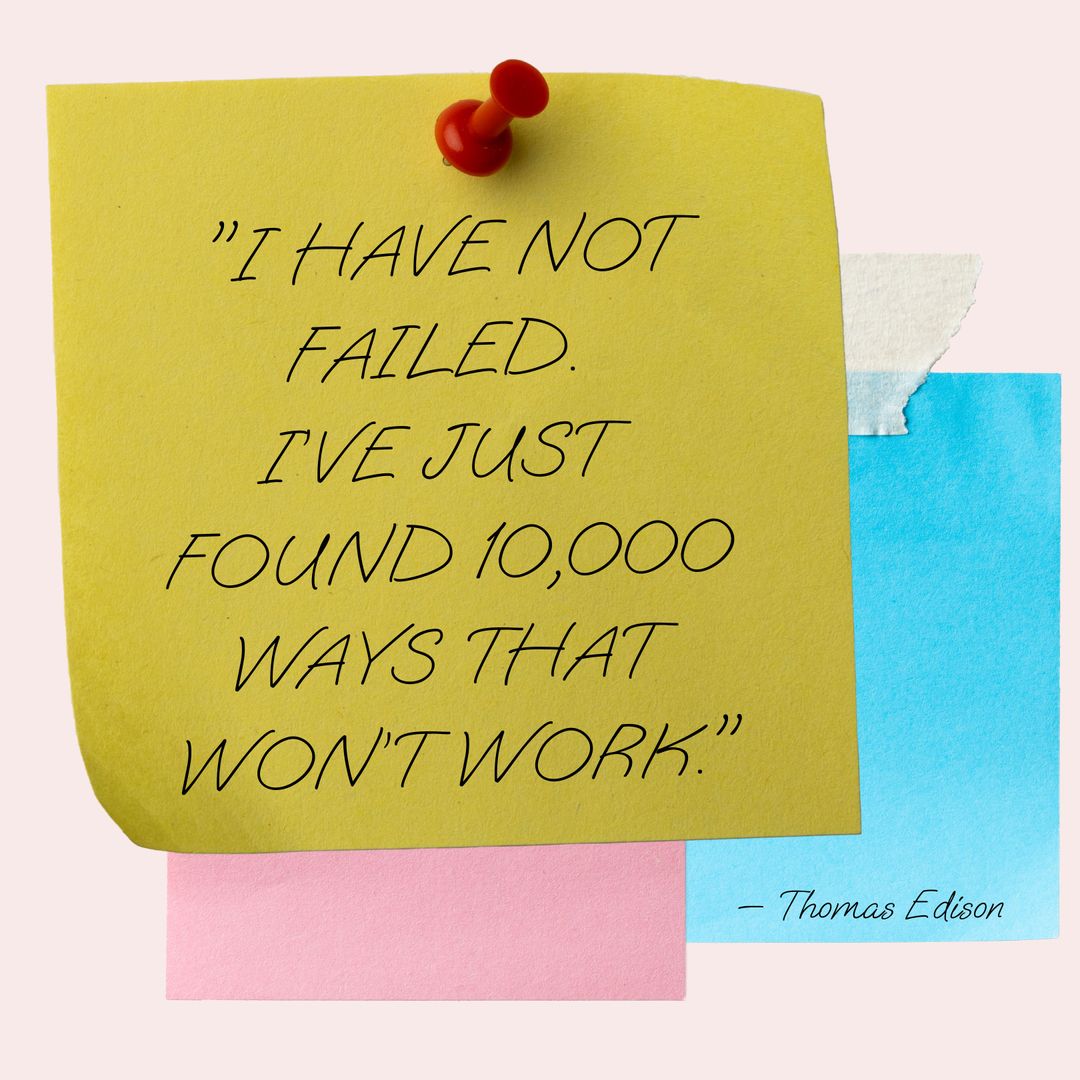 Inspirational Quote on Colorful Sticky Notes Promoting Perseverance