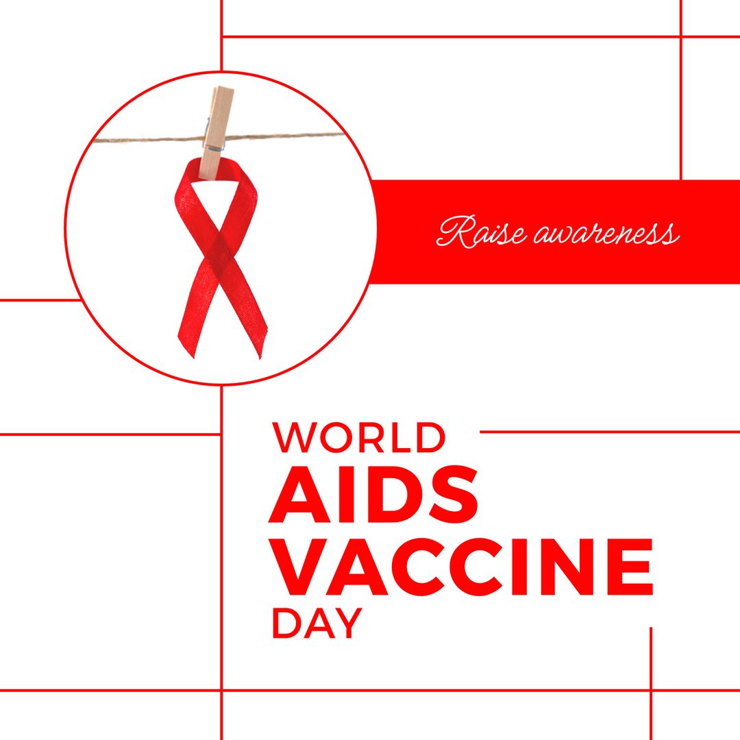 World AIDS Vaccine Day Awareness with Red Ribbon Symbol