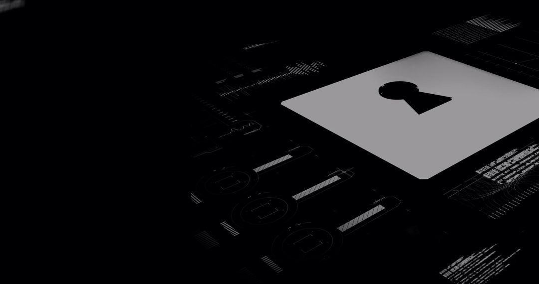 Digital Padlock on Black Background Illustrating Cyber Security