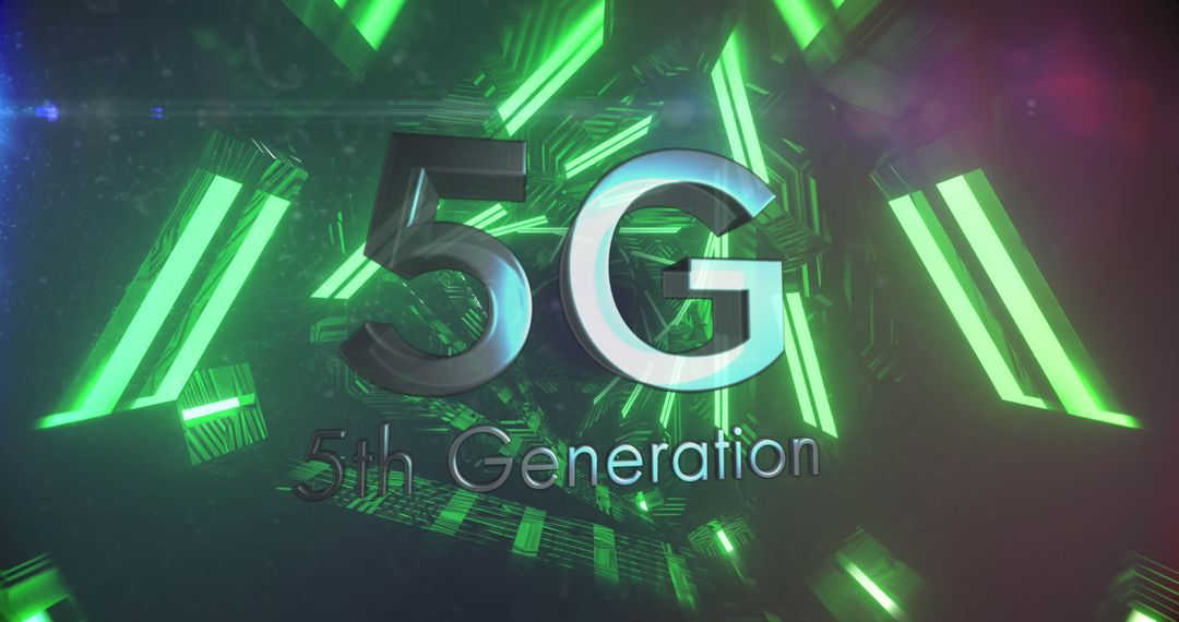 5G Connectivity Emerging in Neon-Futuristic Digital Sphere