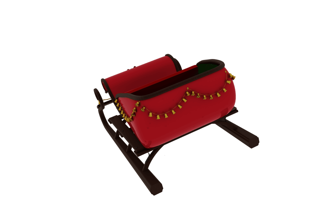 Transparent Christmas Sledge with Bell Decorations