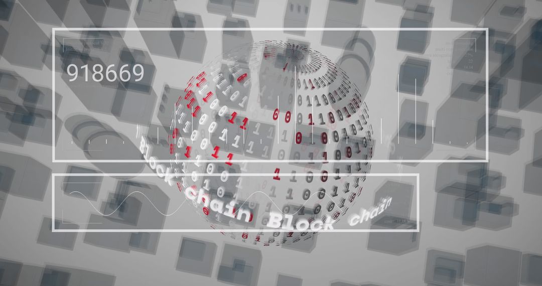 Digital Globe with Blockchain Data Processing Interface - Free Images, Stock Photos and Pictures on Pikwizard.com