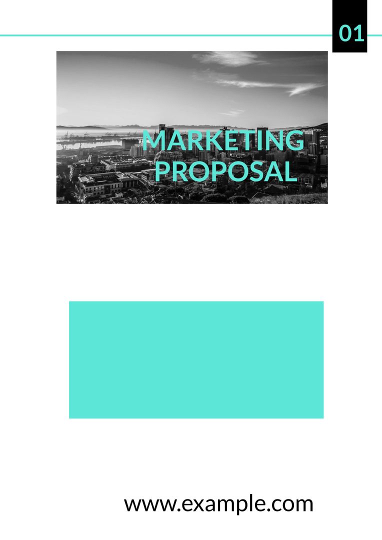 Marketing Proposal Template with Cityscape Backdrop