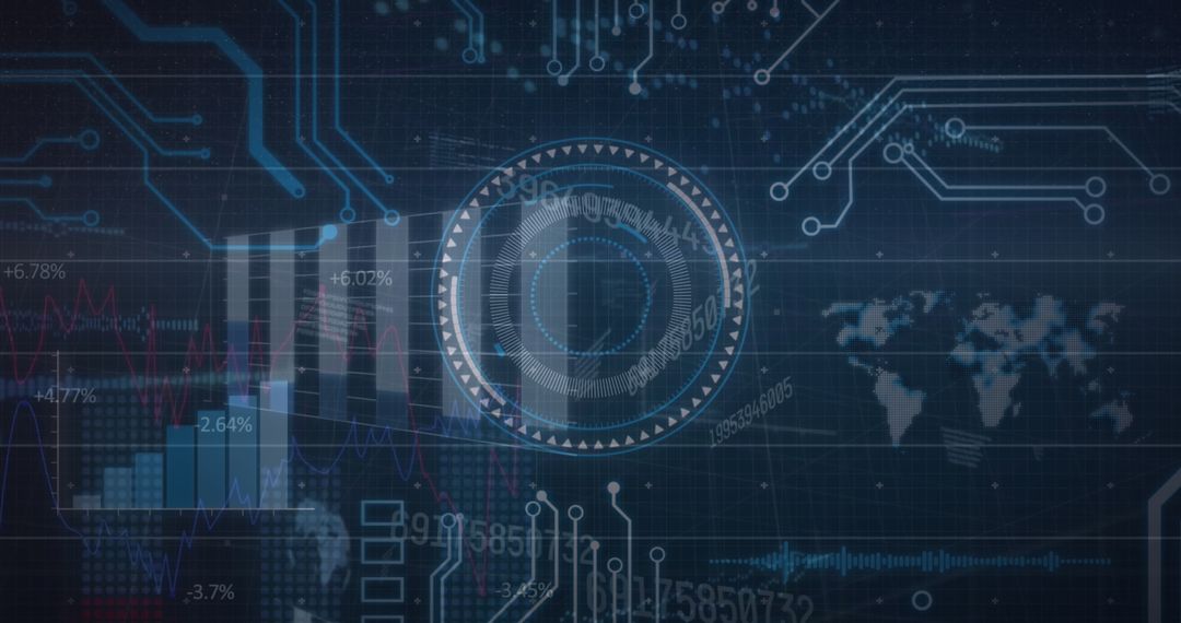 Digital Data Processing and Global Security Concept