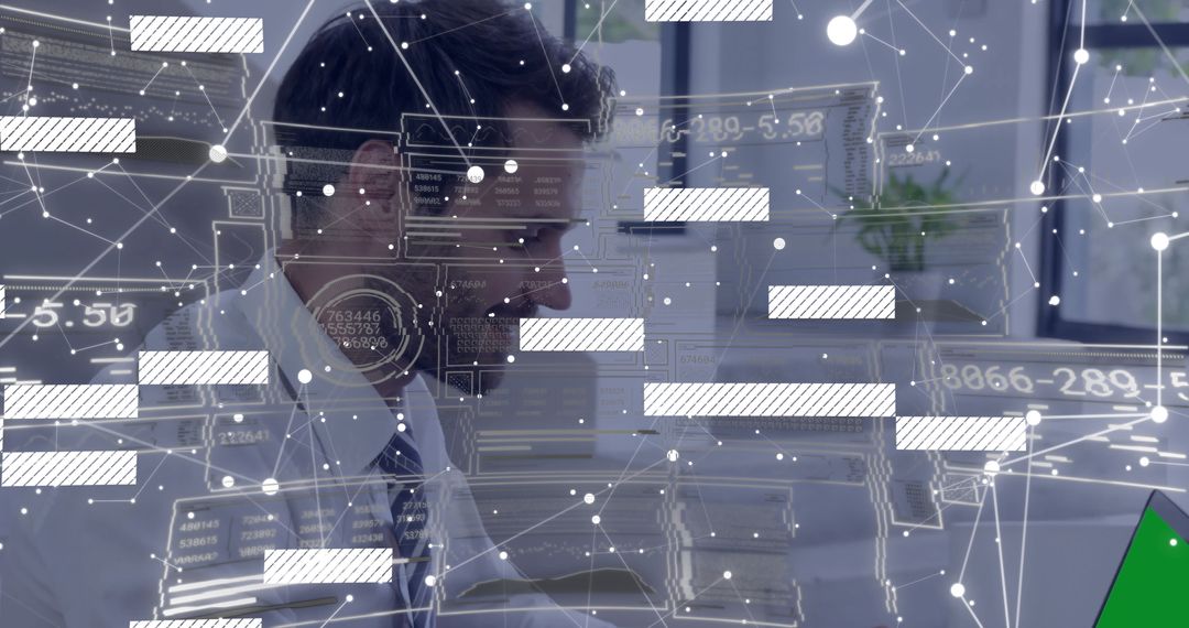 Professional Analyzing Data Overlays in Modern Office