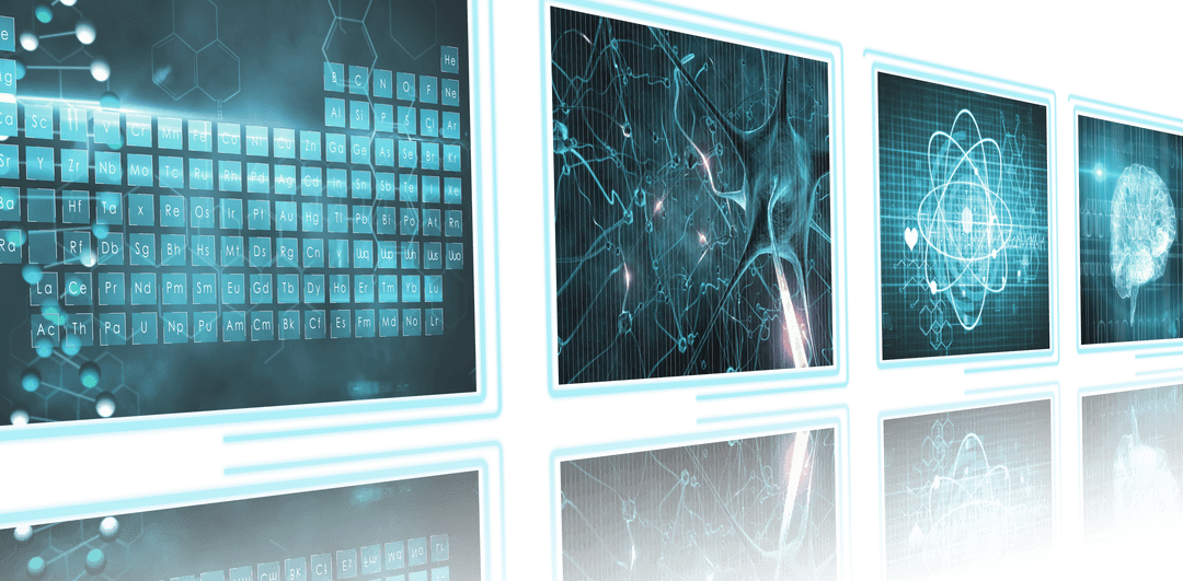 Transparent Technological Corridor with Digital Interface Displays