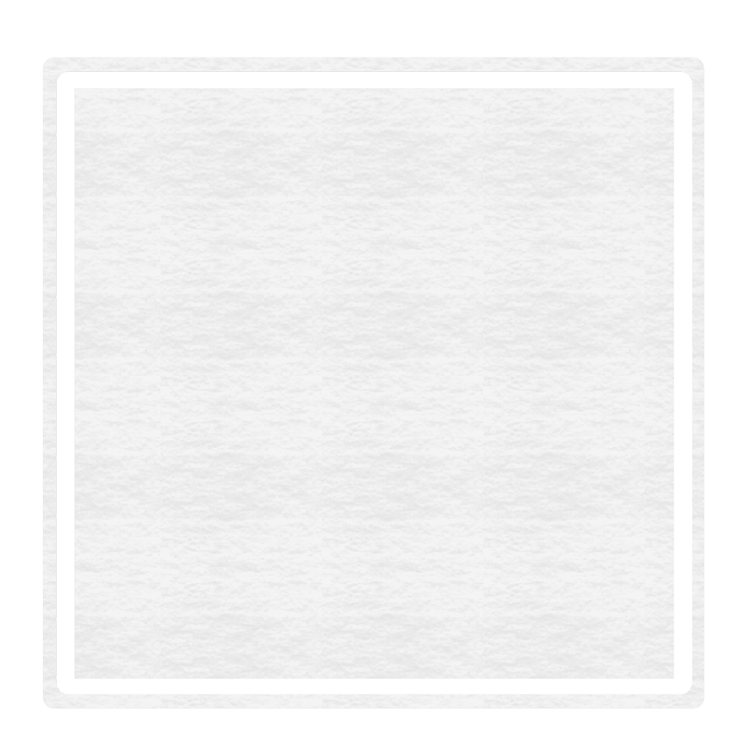 White Paper Square with Black Frame on Transparent Background
