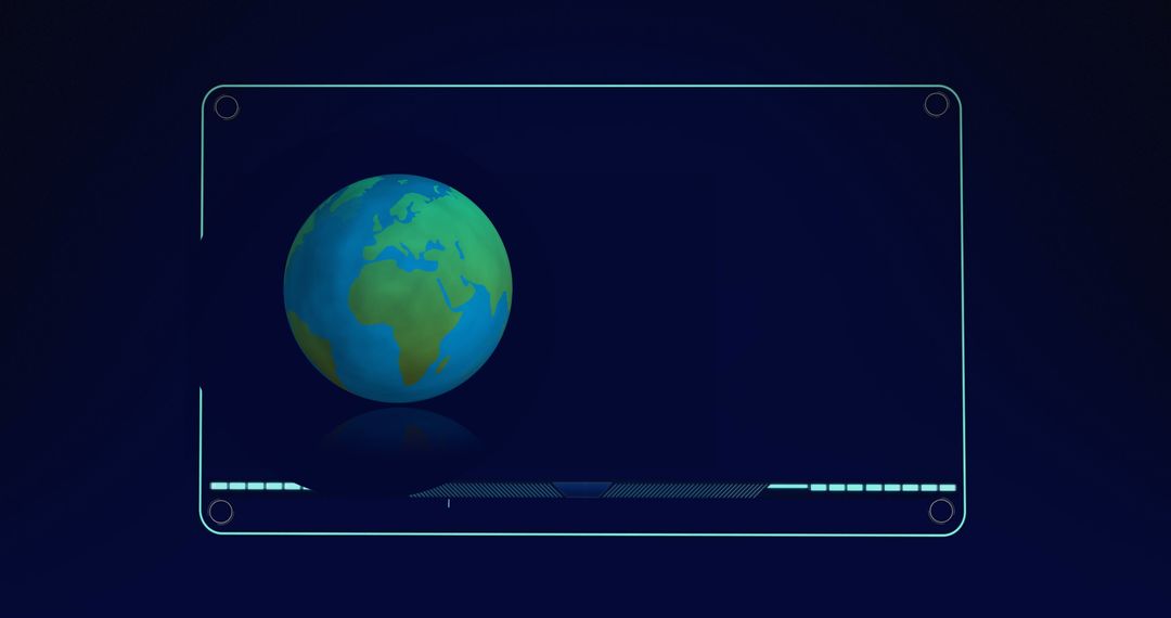 Digital globe and tech interface in dark setting
