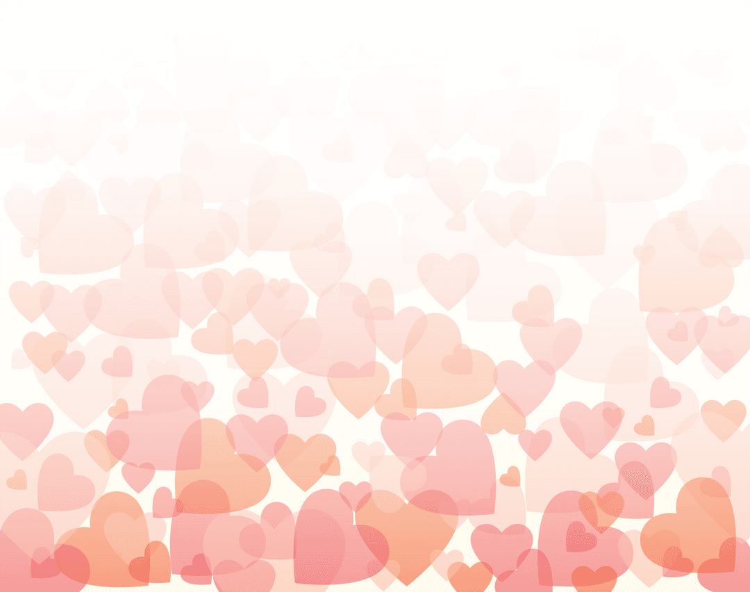 Abstract Pink Hearts Pattern on Transparent Background