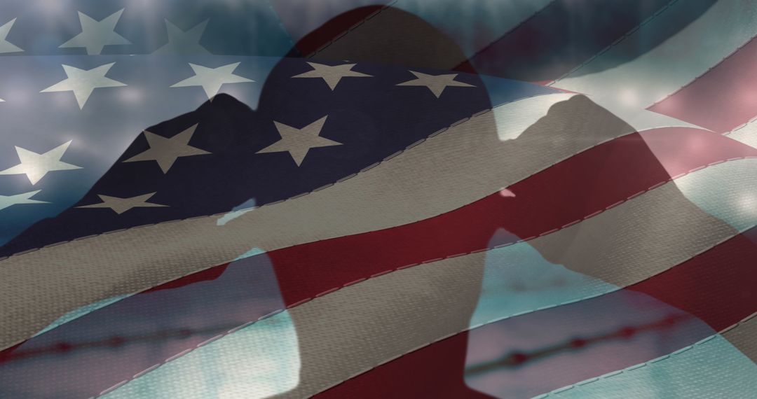 Silhouette of Swimmer With American Flag for Sports Competitions