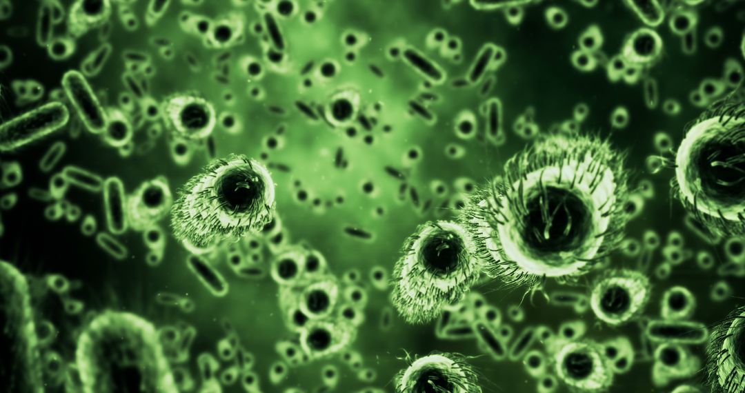 Microscopic View of Green Bacteria Cells in Motion - Free Images, Stock Photos and Pictures on Pikwizard.com