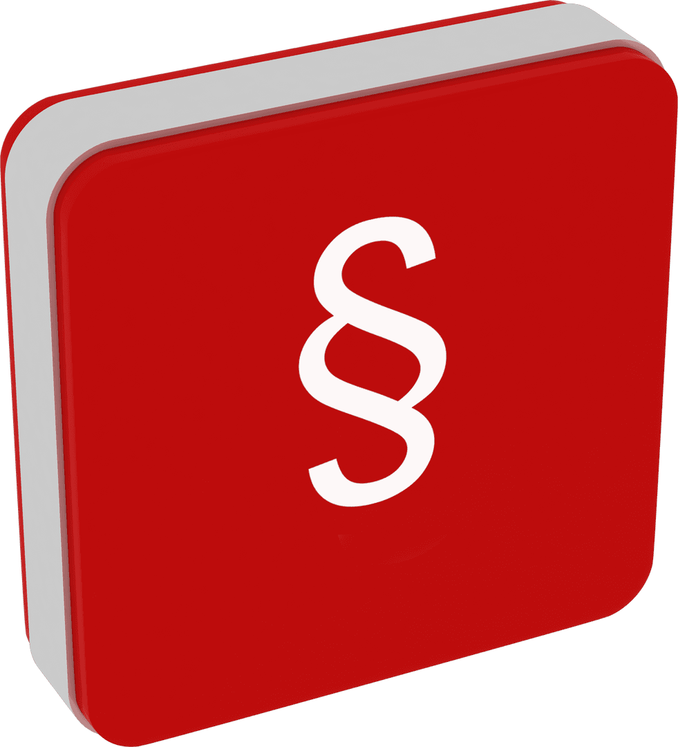 Red Transparent Block with White Section Symbol