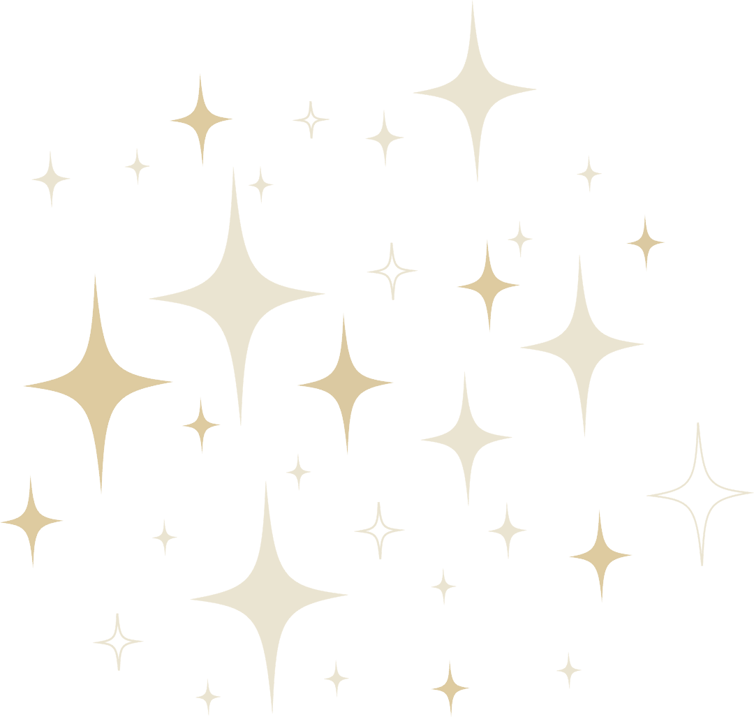 Sparkling Abstract Stars in Flat Design on Transparent Background