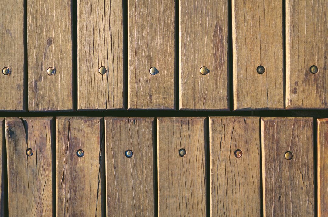 Close-Up of Rustic Wooden Planks with Nails