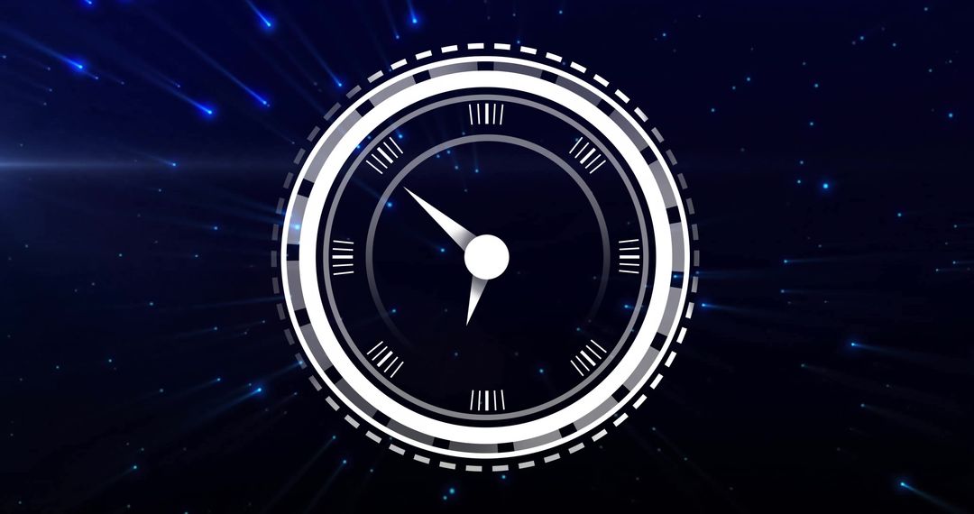 Holographic Clock Interface on Digital Background