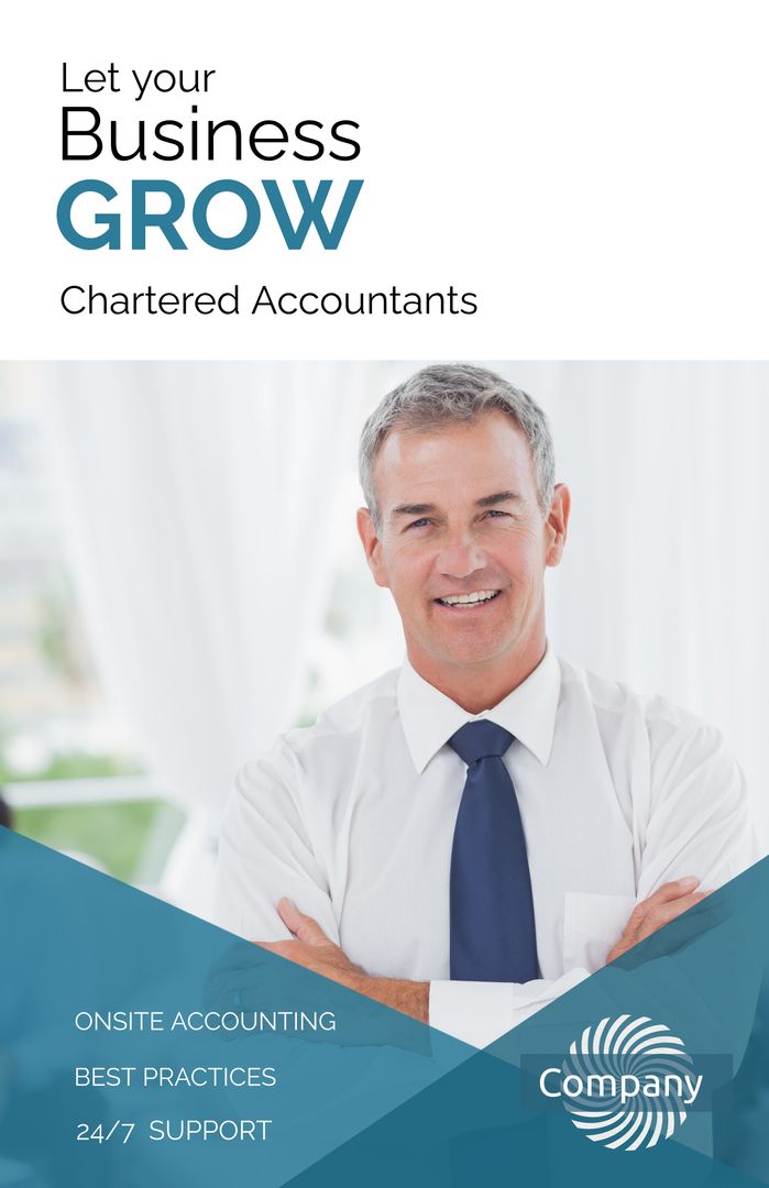 Confident Chartered Accountant Promoting Business Growth - Download Free Stock Templates Pikwizard.com