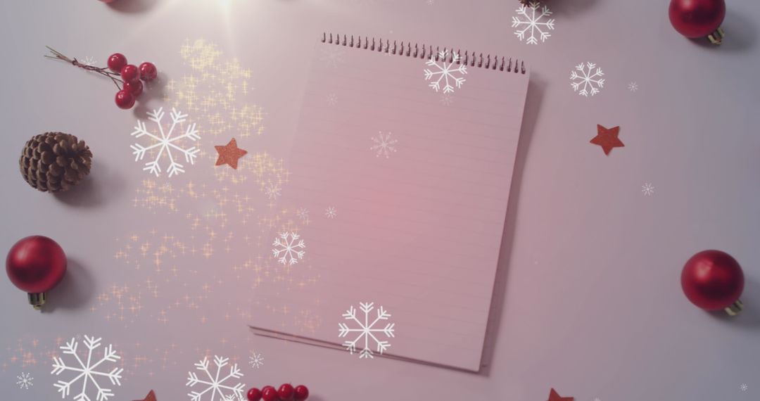 Festive Christmas Notebook Elementor With Snowflakes
